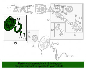 Brake disc guard rear right Kia Optima 16-20