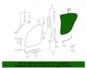 Door seal rear right Lexus GS300 GS350 GS430 GS450h 06-11