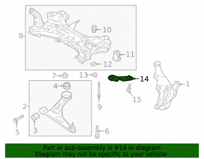 Front subframe burdock right Kia Forte 19-24