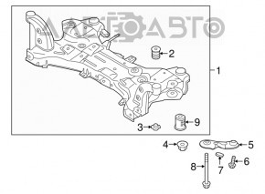 Front subframe burdock right Kia Forte 19-24