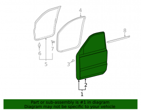 Bare door front right Lexus GX470 03-09