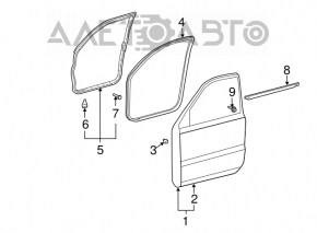 Bare door front right Lexus GX470 03-09