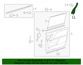 Door trim inner rear right Toyota Sienna 11-20