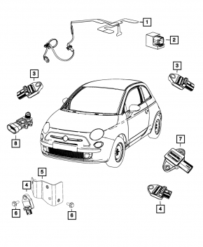 Airbag sensor rear left Fiat 500 12-19
