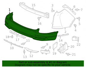 Bare rear bumper, lower part, Honda CRV 20-22 Touring, structure, for parking sensors, broken mount, missing fragment