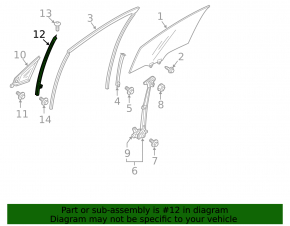 Front Left Door Glass Guide Front Honda Clarity 18-21 USA