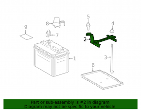 Battery mount assembly Toyota Highlander 08-13