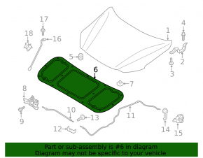 Hyundai Ioniq 17-22 Hood Insulation