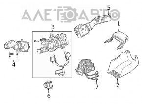Left steering column switch for Lexus ES250 ES300h ES350 19-23 without fog lights