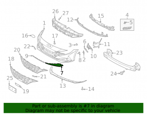 Front bumper trim right Hyundai Elantra 21-23