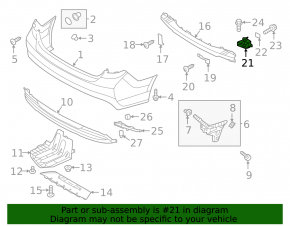 Left rear bumper reinforcement fang for Hyundai Sonata 15-19