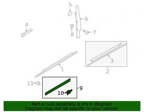 Door trim lower front left Audi Q5 8R 09-12 scratch