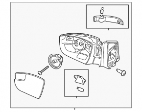 Right side mirror complete Ford Escape MK3 13-16 prerest BSM, turn signal