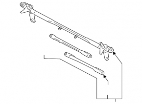 Mazda6 03-06 windshield wiper linkage with motor