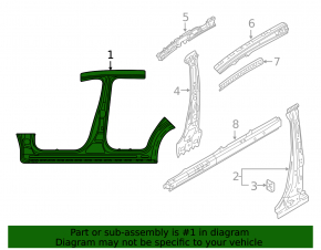 Mazda CX-9 16-23 right center pillar