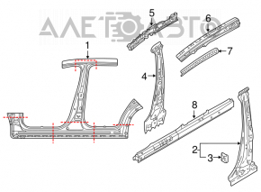 Mazda CX-9 16-23 right center pillar