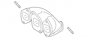 Exhaust manifold rear VW Touareg 11-17 3.6