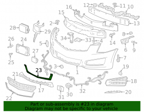 Fastening of the lower grille of the front bumper central Cadillac ATS 13-14 dorest