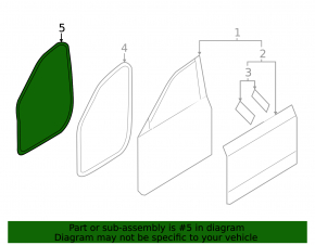 Door seal front left Volvo XC90 16-23