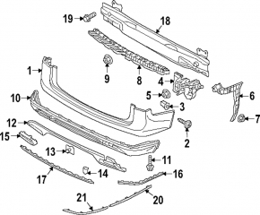 Rear Bumper Lip Cover VW Atlas 18-20