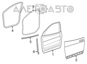 Jeep Cherokee KL 16-20 front left door seal