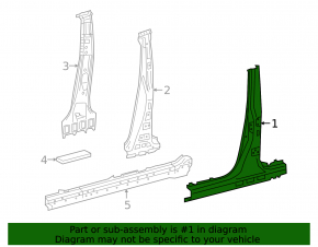 Body pillar central right Lexus NX200t NX300 NX300h 15-21