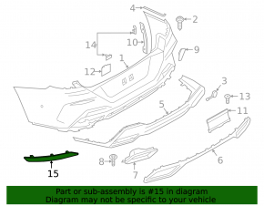 Rear right reflector BMW 8 G15 G16 20-25 Without m type, bumper cover & trim, Without M8, bumper cover & trim,