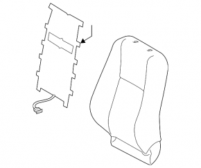 Toyota Rav4 16-18 Limited Driver's Seat Back Cover with Heating, Black Leather