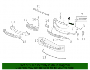 Front bumper mount right Acura MDX 21-25 2022-24, 2025