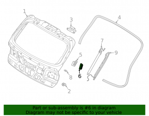 Left tailgate bumper Hyundai Ioniq 17-22 on the body
