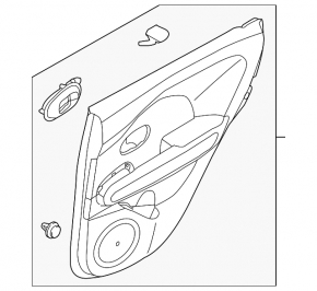 Door trim card rear left Kia Soul 14-19