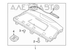 Rear shelf Hyundai Sonata 15-17 black