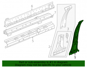 Central left body pillar Chevrolet Equinox EV 24-26 on the body