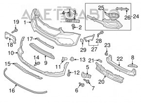 Left bumper grille Hyundai Santa FE Sport 17-18 rest usa, under fog lights