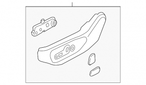 Black driver's seat side control trim for Hyundai Tucson 16-21