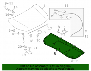 Subaru XV Crosstrek 18-23 Hood Insulation