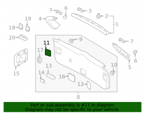 Right Subaru Forester 19-24 SK black lower door trim plug