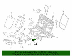 Rear seat frame cover, 3rd row, Mercedes W167 GLE 20-26, dark grey