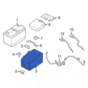 Battery case Ford Escape MK3 13-16 without covers