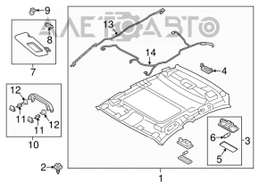 Headlining Mazda 3 14-18 BM under the sunroof