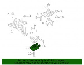 Central engine mount for Ford Transit Connect MK2 13-22 2.5