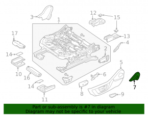 Driver's seat side trim, left, Ford Mustang mk6 18-23, black