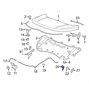 Ford Edge 15-24 interior hood release handle