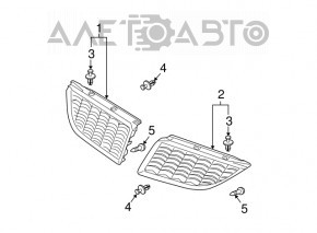 Left radiator grille for Mitsubishi Galant 04-06