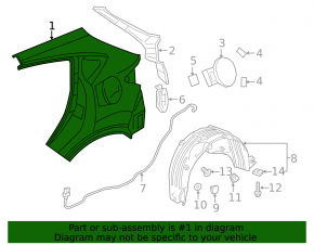Quarter wing rear left Honda HR-V 16-22