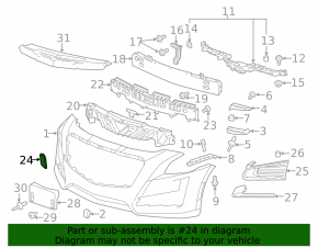 Cadillac CTS 14-19 Front Bumper Tow Hook Cap