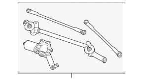 Windscreen wiper linkage with motor for Infiniti QX50 19-23