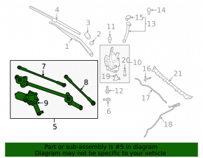 Windscreen wiper linkage with motor for Infiniti QX50 19-23