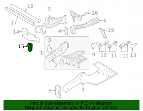 Right side member bump stop for Audi E-Tron 19-23