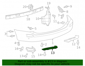 Rear bumper protector left Toyota Rav4 13-15 prerest